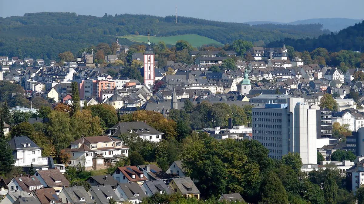 Blick über die Siegener Oberstadt mit der Nikolaikirche
