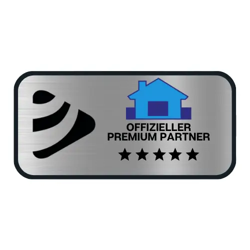 Professionelle Kanalreinigung Alheim, Logo des offiziellen Premium Partners mit fünf Sternen.